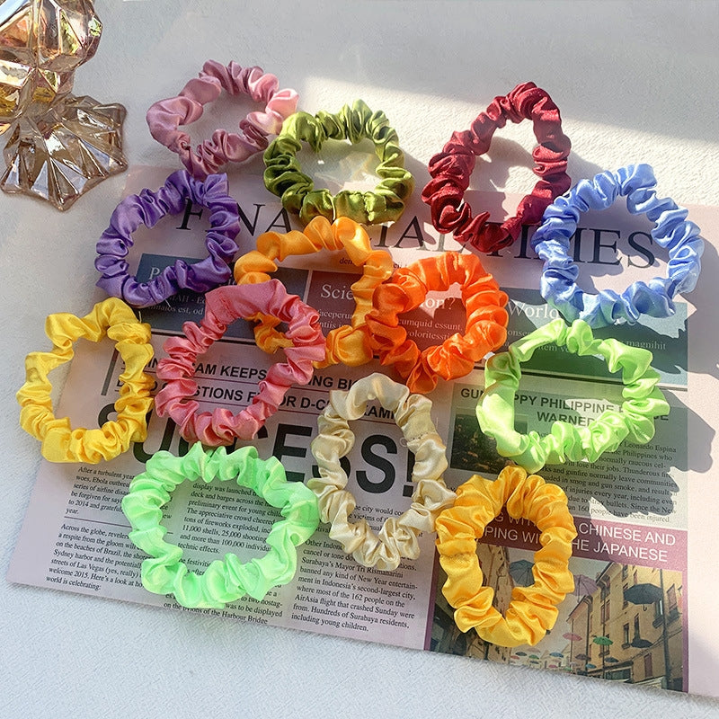 Women's Satin Hair Ties - Cute Korean Style Elastic Scrunchies for Girls