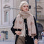 Women's Heart Print Mid-length Warm Scarf - Autumn Winter Fashion Accessory