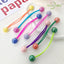 Women's Candy Color Bead Hair Tie Set - Simple Style Elastic Hair Bands