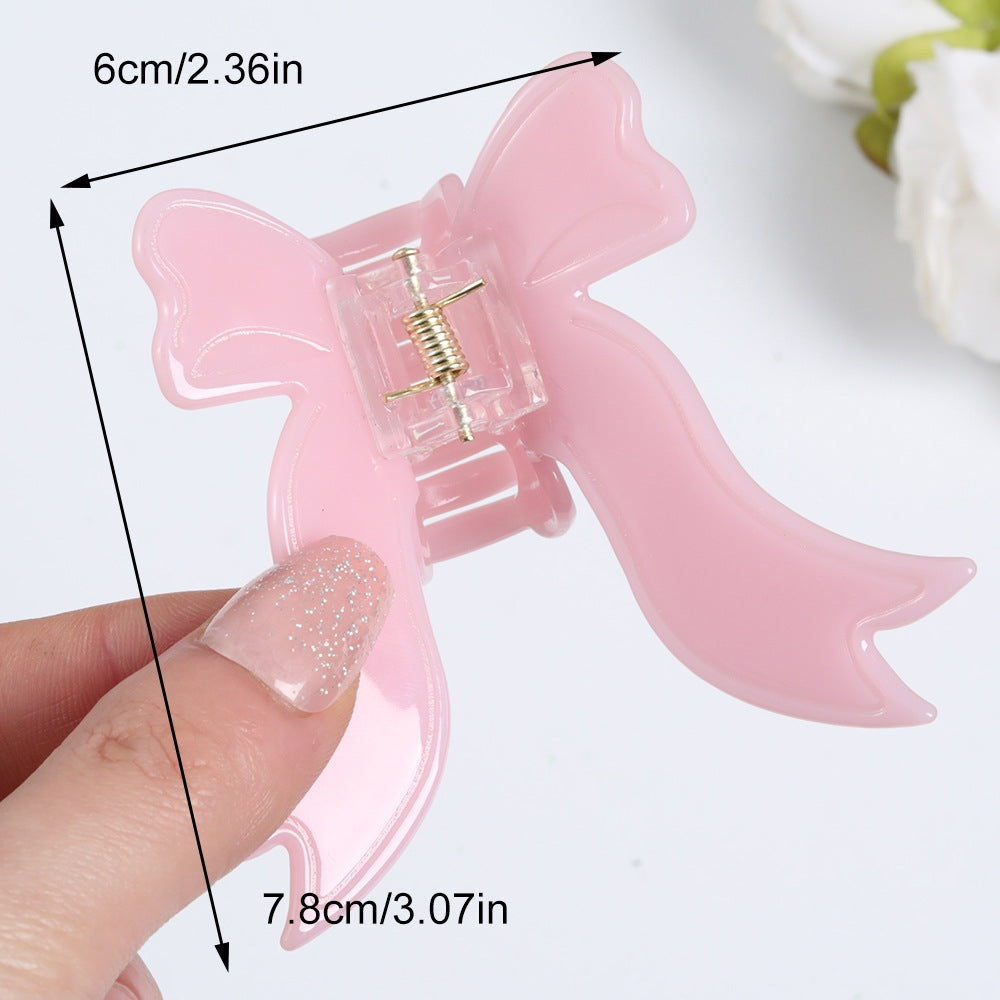 Women's Bow Knot Acetate Hair Claw Clip with Butterfly Design