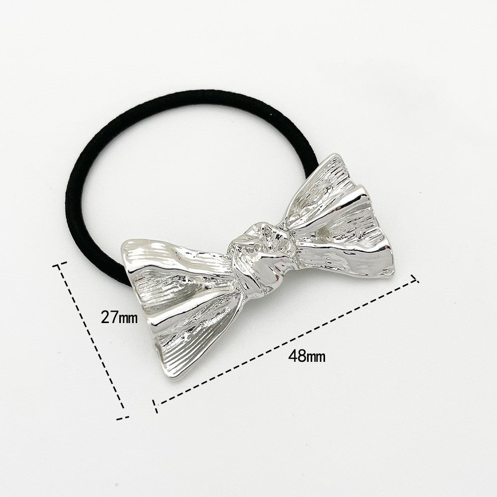 Women's Elegant Bow Knot Alloy Hair Tie with Gold Headband