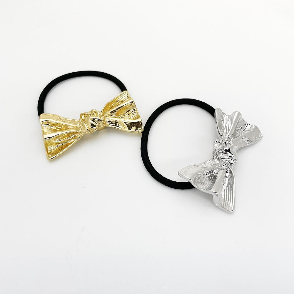 Women's Elegant Bow Knot Alloy Hair Tie with Gold Headband