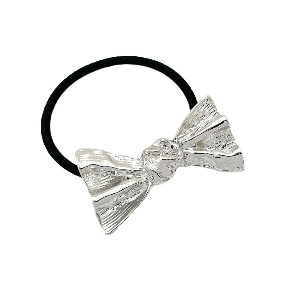 Women's Elegant Bow Knot Alloy Hair Tie with Gold Headband