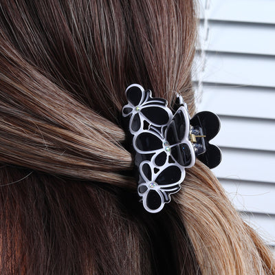 Women's Butterfly Acetate Hair Claw Clip - French Style Solid Color Hair Accessory