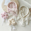 Women's Classic Color Block Hair Accessories Set: Lace Headband, Bow Scrunchie, and Triangle Scarf