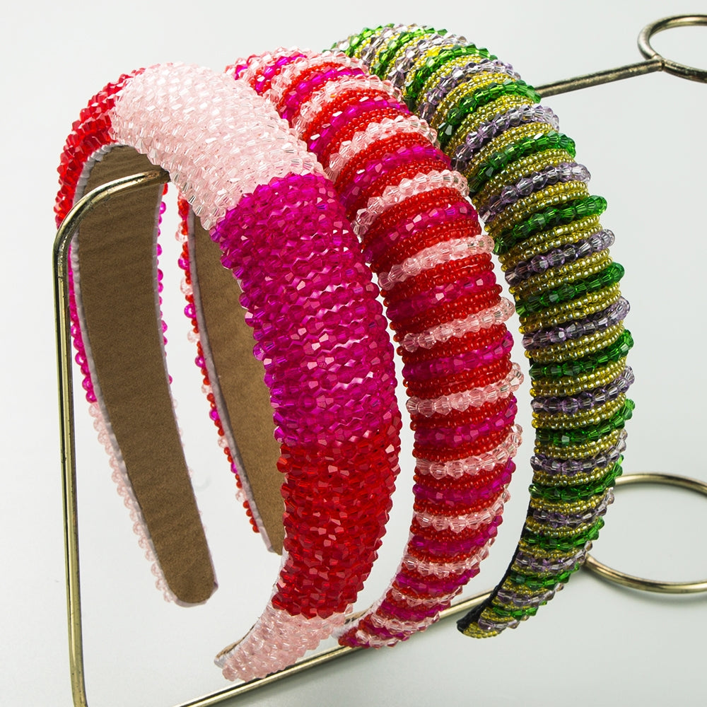 Women's Classic Color Block Crystal Hair Band