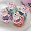 Women's Classic Color Block Rib-Knit Hair Band Set - 4 Piece Dopamine Color Hair Ties