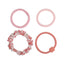Women's Classic Color Block Rib-Knit Hair Band Set - 4 Piece Dopamine Color Hair Ties