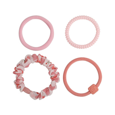Women's Classic Color Block Rib-Knit Hair Band Set - 4 Piece Dopamine Color Hair Ties
