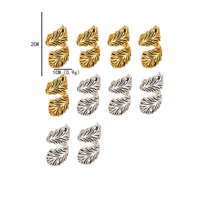 Women's Classic Bohemian Metal Leaf S-Shaped Hair Buckle and Ponytail Ring