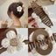 Elegant Women's Floral Hair Claw Clip - Classic Style Woolen Design