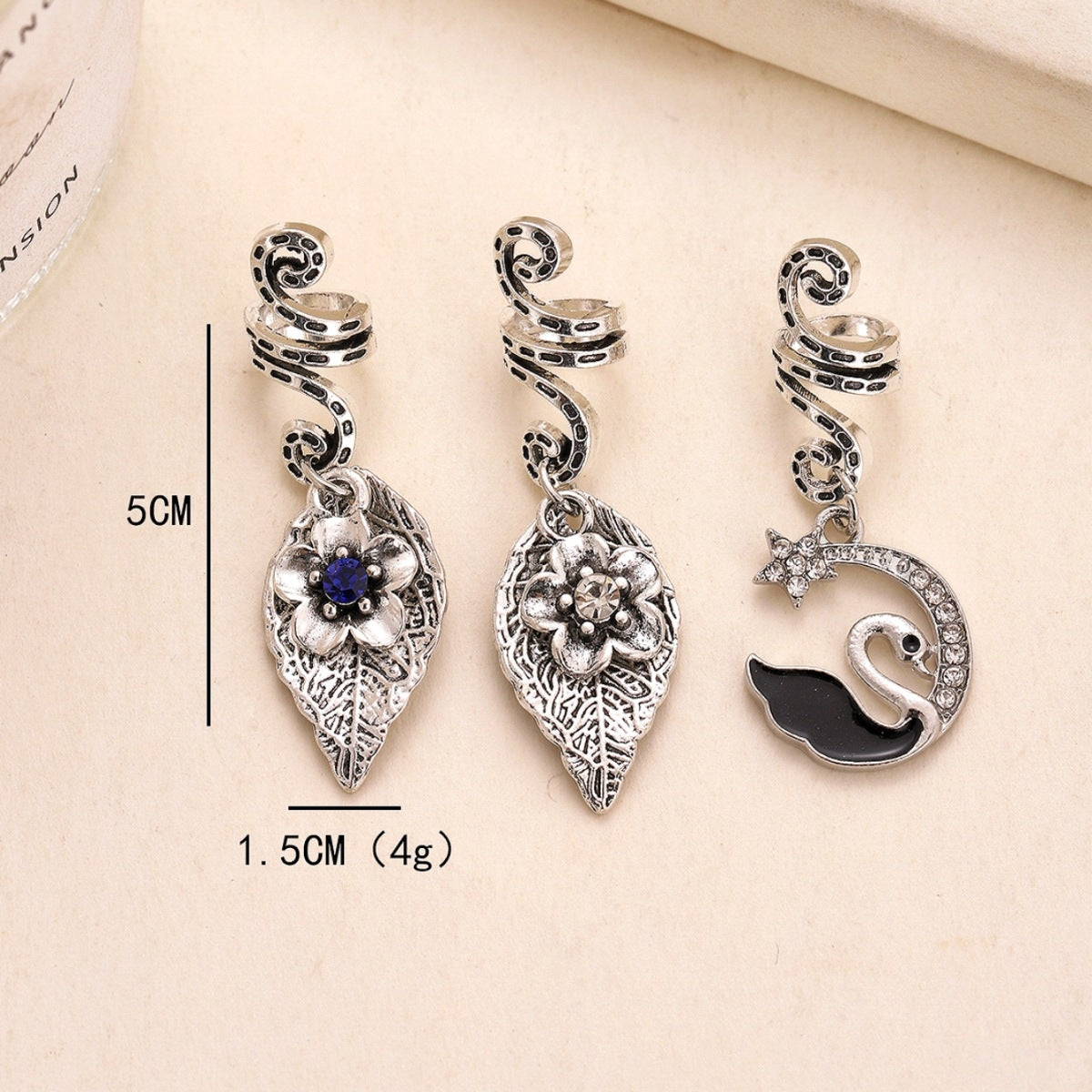 Women's Classic Holiday Dreadlocks Hair Rings with Alloy Spring Pendants