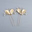 Women's Classic Leaf Pearl Hairpin - Gold U-Shaped Hair Fork with Crystal Accents