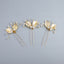 Women's Classic Leaf Pearl Hairpin - Gold U-Shaped Hair Fork with Crystal Accents