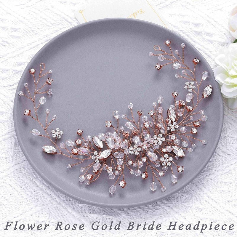 Women's Classic Plaid Crystal Rhinestone Hair Clip and Bridal Hair Crown