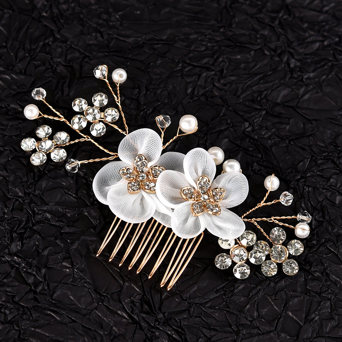 Women's Classic Rhinestone Pearl Hair Comb for Weddings and Parties