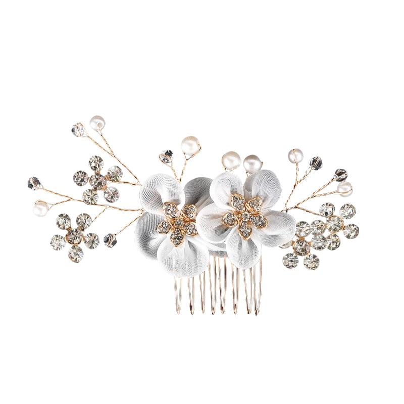 Women's Classic Rhinestone Pearl Hair Comb for Weddings and Parties