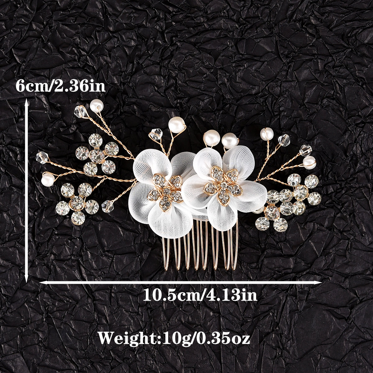 Women's Classic Rhinestone Pearl Hair Comb for Weddings and Parties