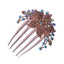 Women's Color Block Alloy Zircon Rhinestone Hair Comb Clip Ornament