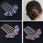 Women's Color Block Alloy Zircon Rhinestone Hair Comb Clip Ornament