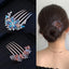 Women's Color Block Alloy Zircon Rhinestone Hair Comb Clip Ornament