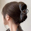 Women's Elegant Feather Metal Hair Claw Clip - Large Korean Style Ponytail Grip