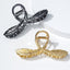 Women's Elegant Feather Metal Hair Claw Clip - Large Korean Style Ponytail Grip