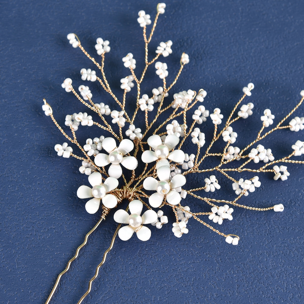 Women's Elegant Flower Pearl Zircon Hairpin Bridal Hair Accessory