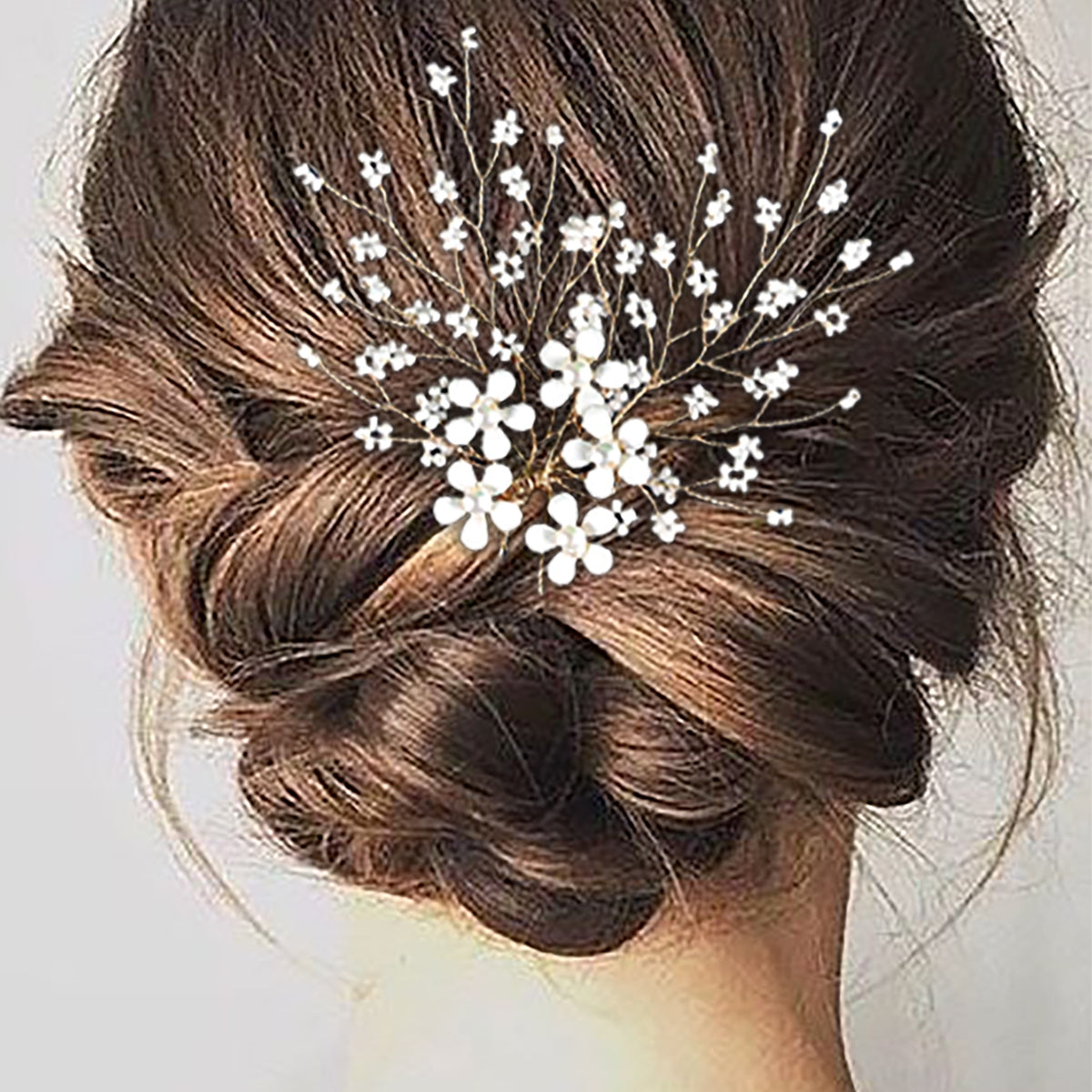 Women's Elegant Flower Pearl Zircon Hairpin Bridal Hair Accessory