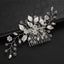 Women's Elegant Flower & Leaf Zircon Hair Clip and Pearl Comb Bridal Hair Accessory