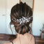 Women's Elegant Flower & Leaf Zircon Hair Clip and Pearl Comb Bridal Hair Accessory