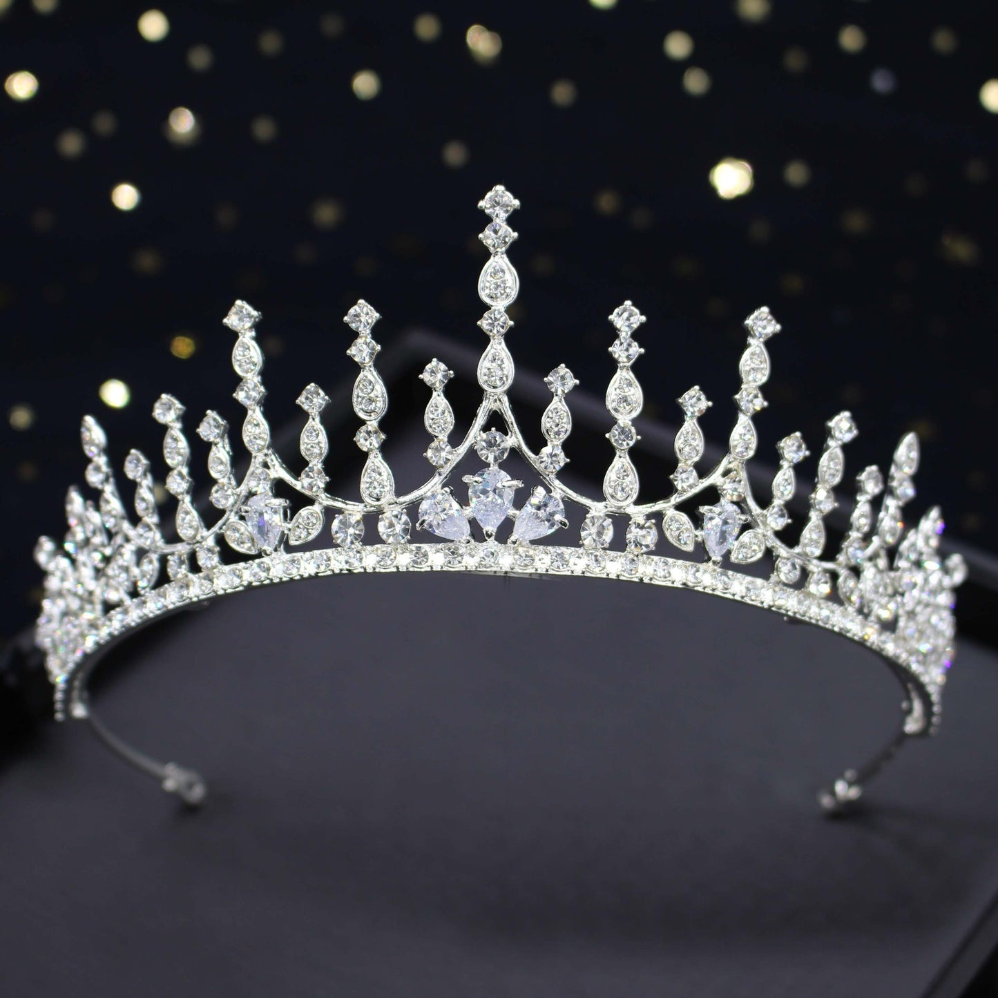 Women's Geometric Crystal Alloy Crown Tiara - Bridal Wedding Headpiece, Princess Birthday Hair Accessory