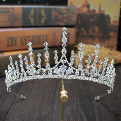 Women's Geometric Crystal Alloy Crown Tiara - Bridal Wedding Headpiece, Princess Birthday Hair Accessory