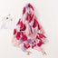 Women's Elegant Ink Painting Heart Print Cotton Linen Tassel Scarf Shawl