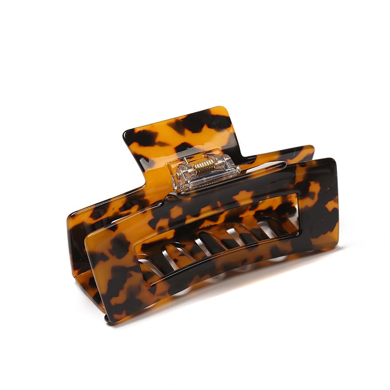 Women's Leopard Acetate Tortoiseshell Hair Claw Clip - Simple and Versatile Retro Style