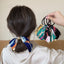 Women's Elegant Printed Hair Tie with Silk Scarf Bow