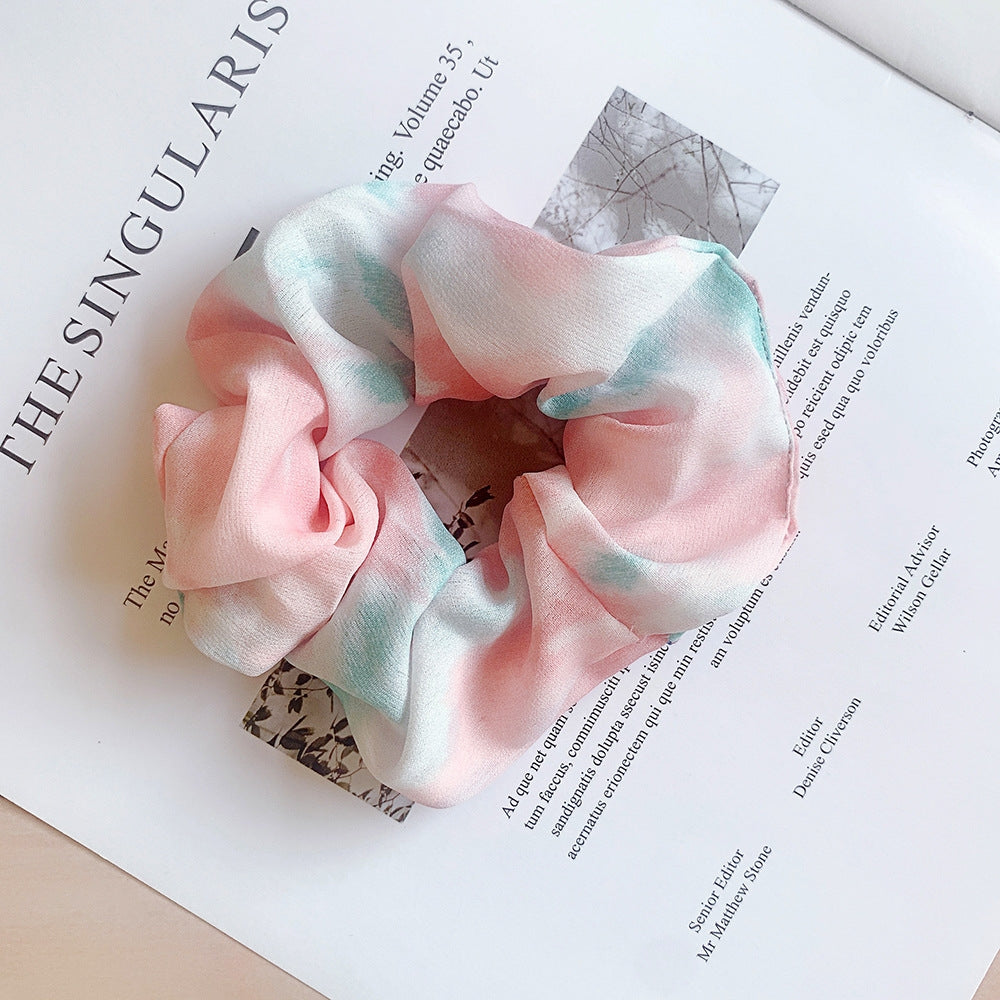 Women's Korean Style Tie-Dye Polyester Hair Scrunchie