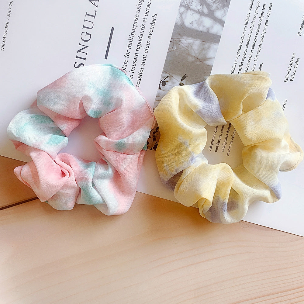 Women's Korean Style Tie-Dye Polyester Hair Scrunchie