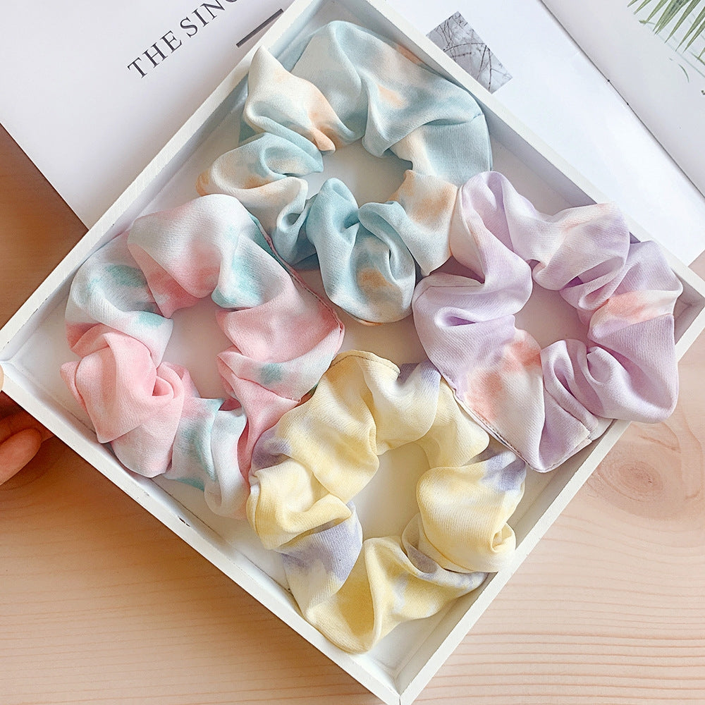 Women's Korean Style Tie-Dye Polyester Hair Scrunchie