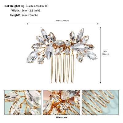 Women's Elegant Geometric Rhinestone Bridal Hair Comb