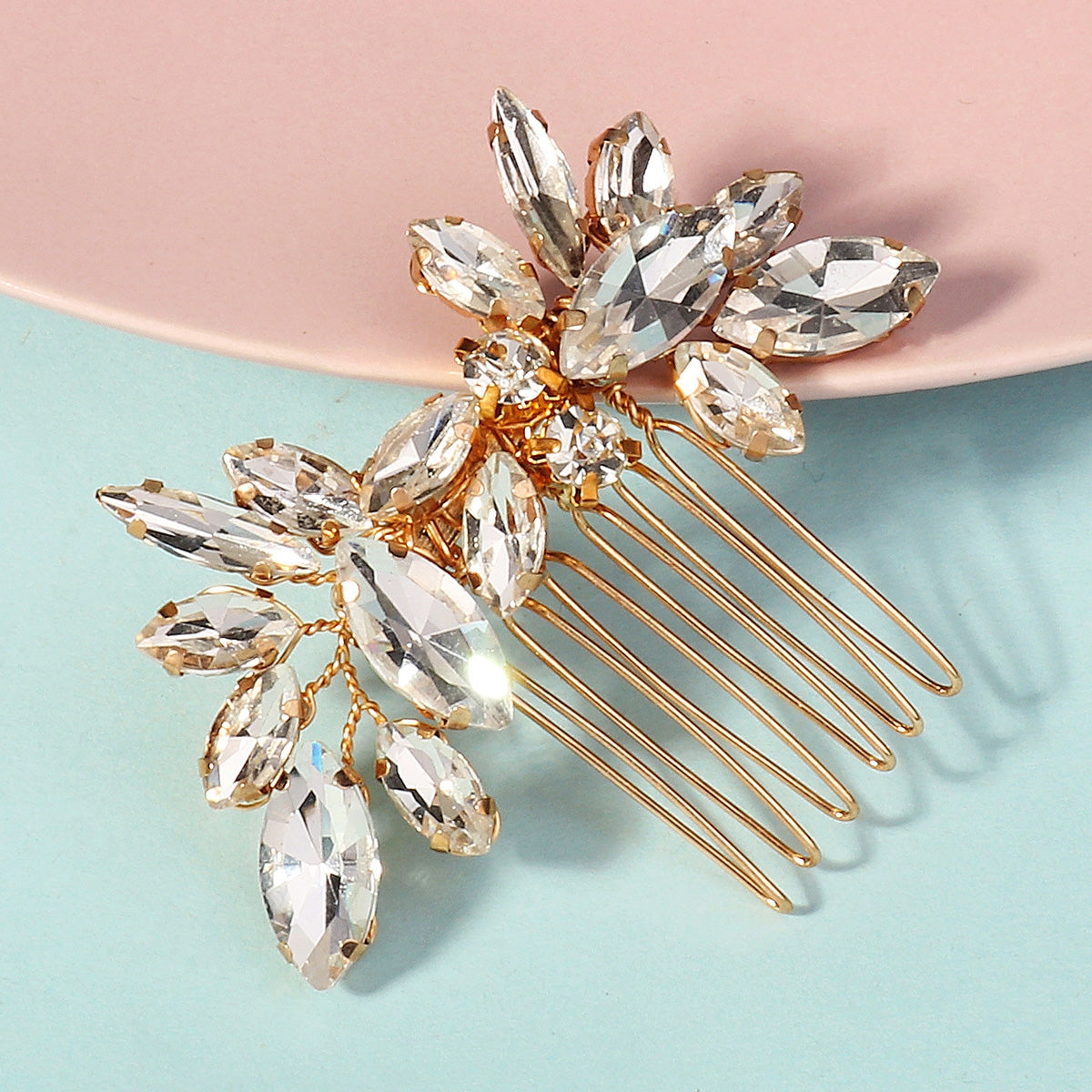 Women's Elegant Geometric Rhinestone Bridal Hair Comb