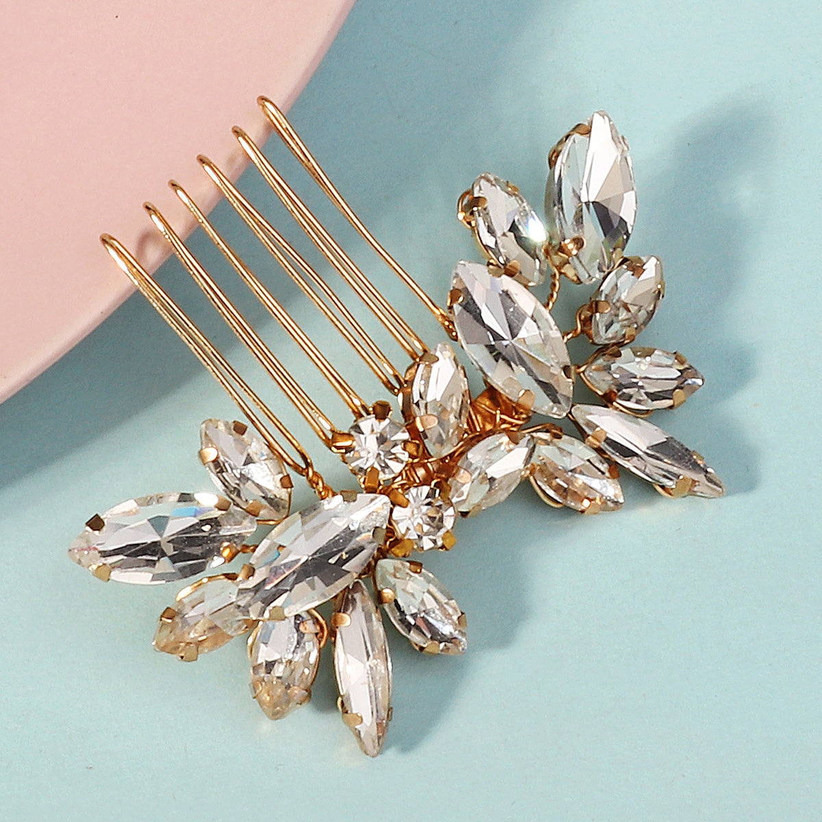 Women's Elegant Geometric Rhinestone Bridal Hair Comb