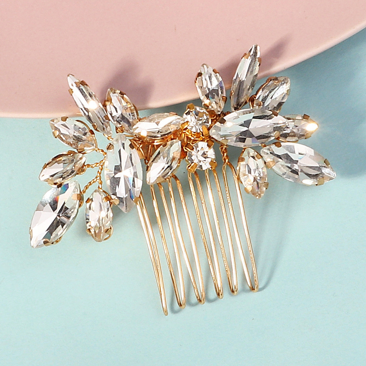 Women's Elegant Geometric Rhinestone Bridal Hair Comb