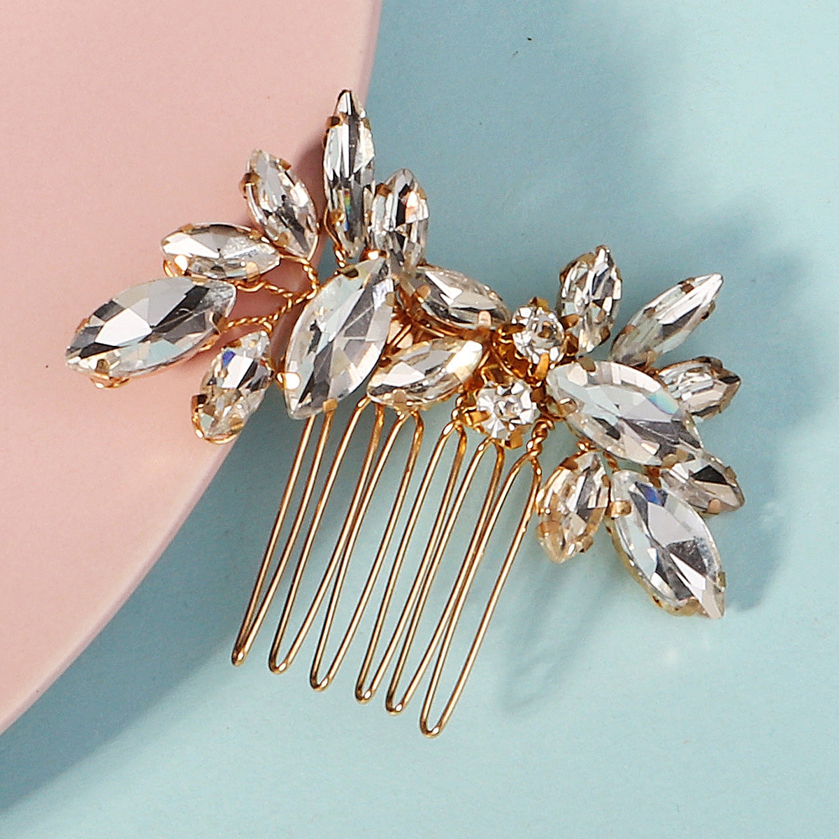 Women's Elegant Geometric Rhinestone Bridal Hair Comb