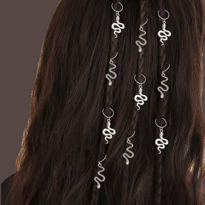 Women's Fashionable Metal Snake Hair Buckle and Braids Accessory Set