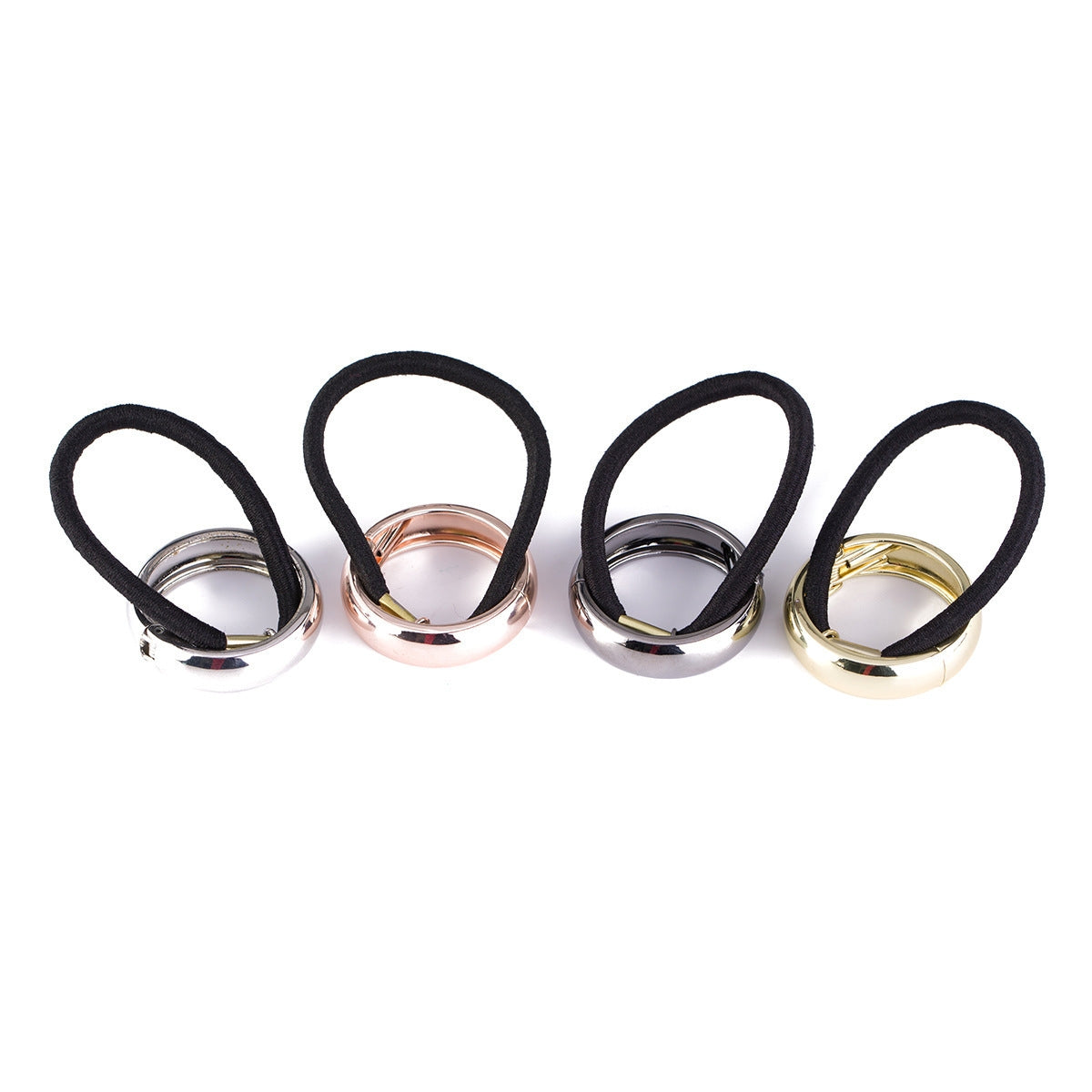 Women's Versatile Alloy Hair Tie and Leather Band Set