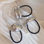 Women's Elegant Alloy Hair Tie & U-Shaped Silver Hair Accessories Set