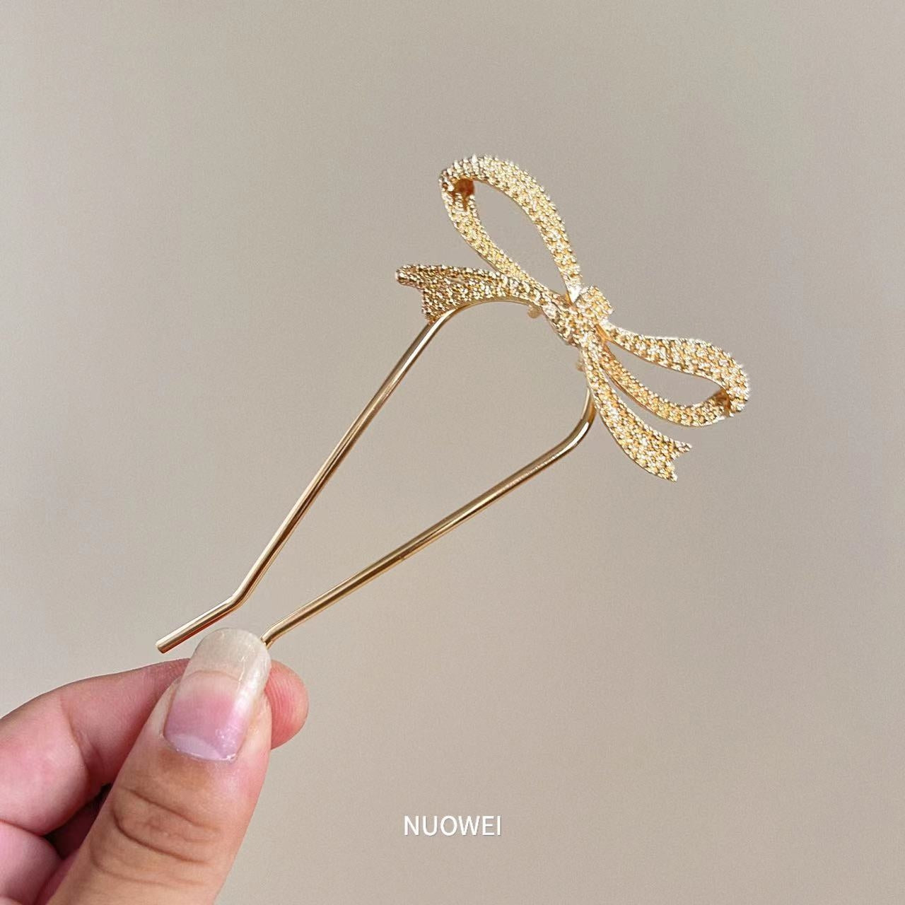 Women's Modern U-Shaped Pearl Inlay Hairpin