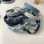Women's Solid Color Denim Pearl Headband - Elegant Hair Accessory 2023