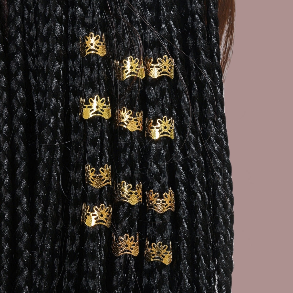 Women's Metal Hollow Out Hair Buckle with 8mm Iron and Aluminum Hair Extensions